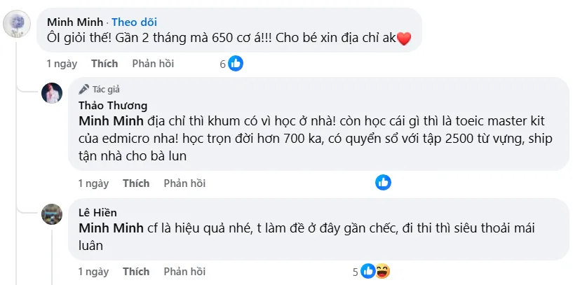 Feedback học viên Edmicro TOEIC 1