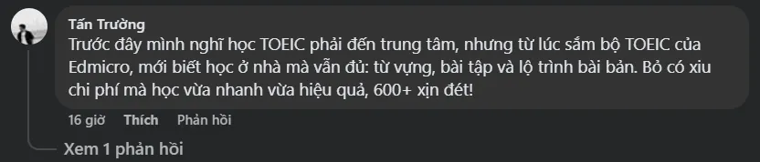 Feedback học viên Edmicro TOEIC 5