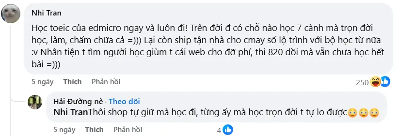 Feedback học viên Edmicro TOEIC 6