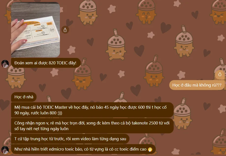 Feedback học viên Edmicro TOEIC 7