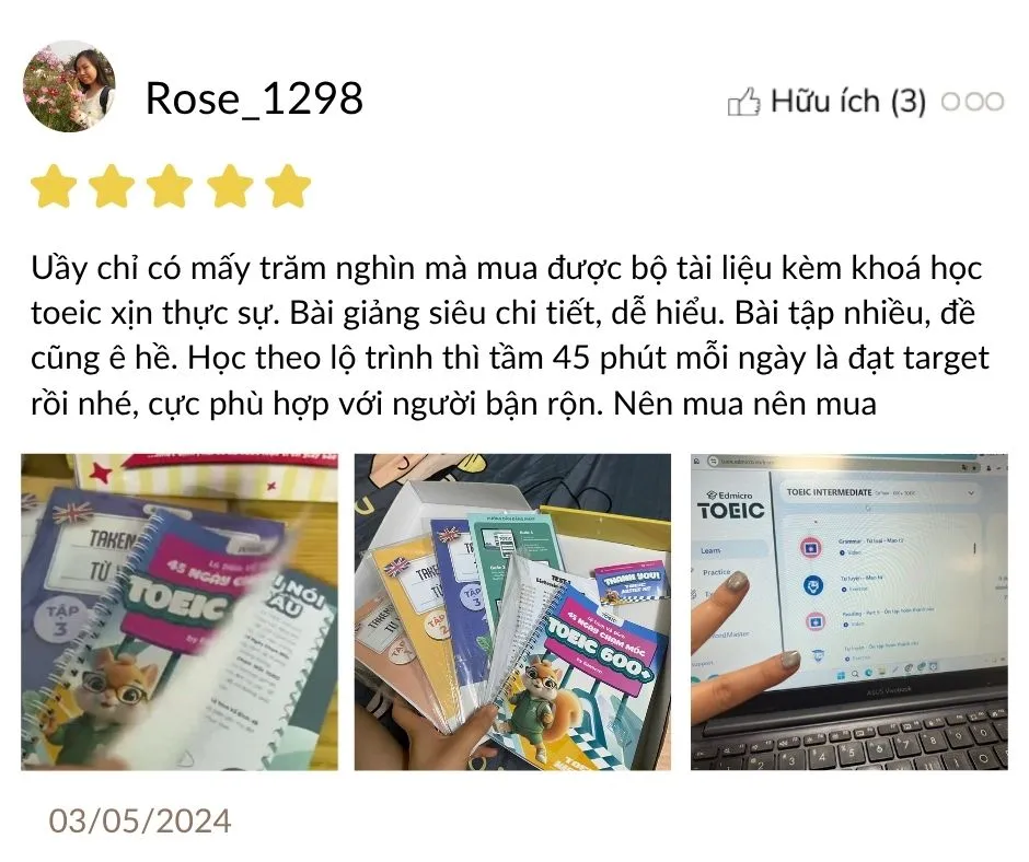 Feedback học viên Edmicro TOEIC 13